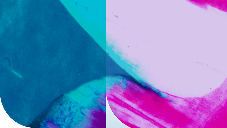 bild med olika färger, som en akvarell. blå, turkos, mörk och ljus lila