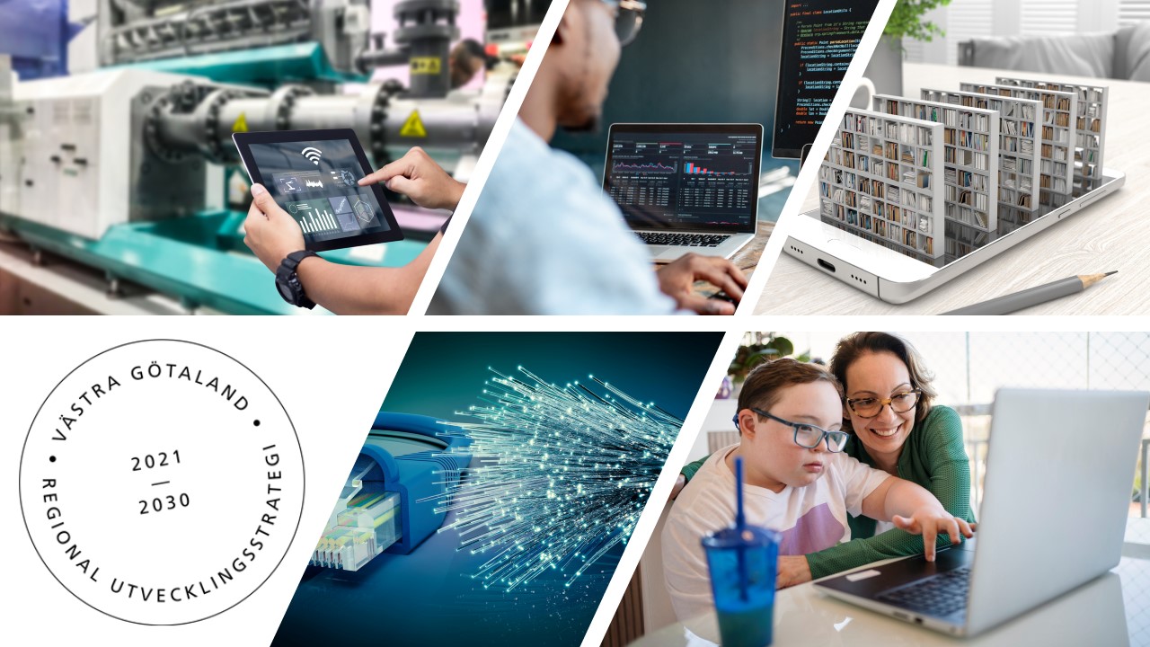 Collage fokusområden i VG2030 kraftsamling digitalisering